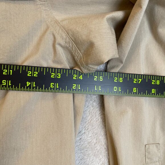 Wrangler Mens Long Sleeve Shirt XL Khaki Gorpcore Caped Vented Hunting Fishing - Picture 5 of 11